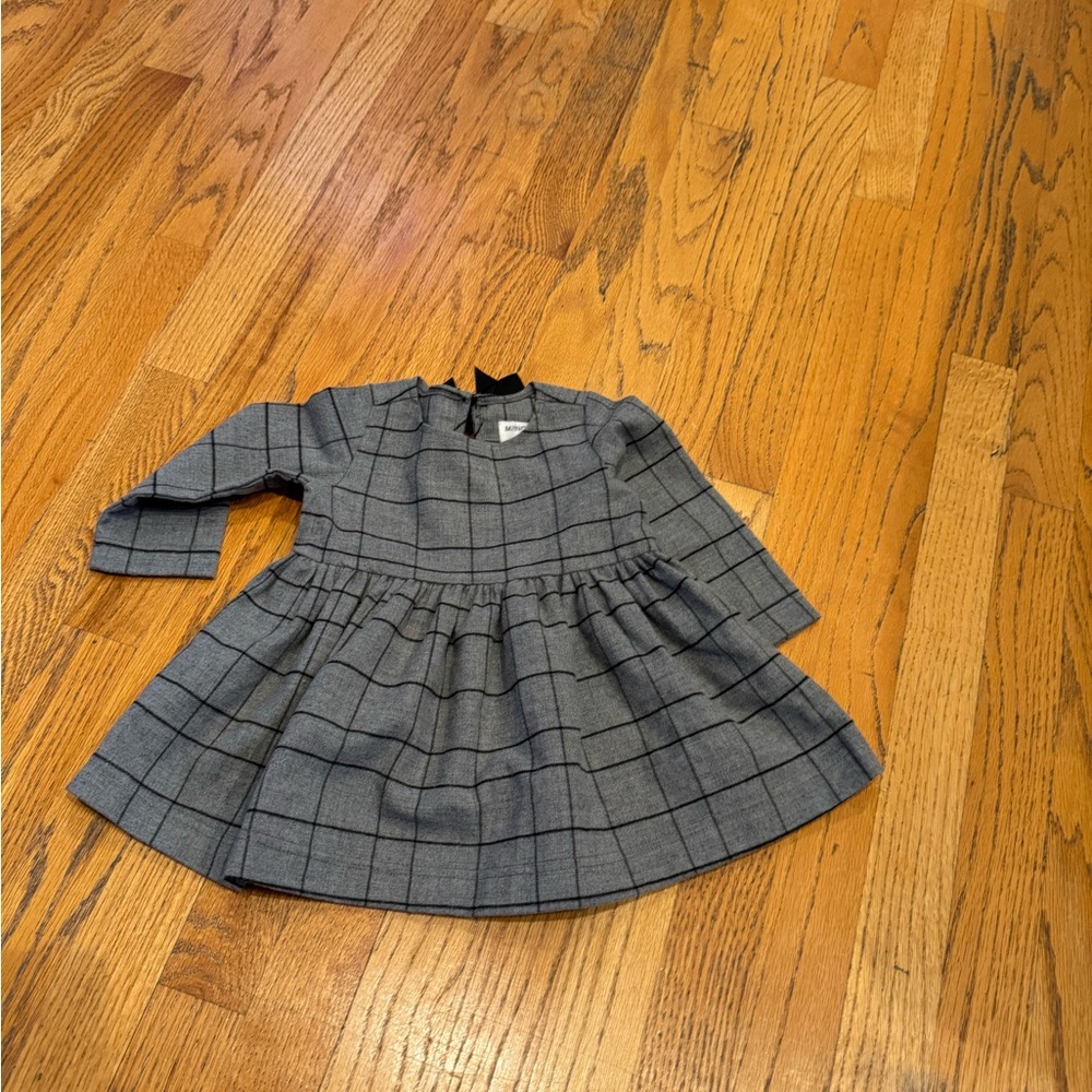 Gray Plaid Kids Dress Minoti
